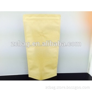 1000g Kraft aluminized foil inner coffee valve degassing pouch doypack standing up zipper lock bags
